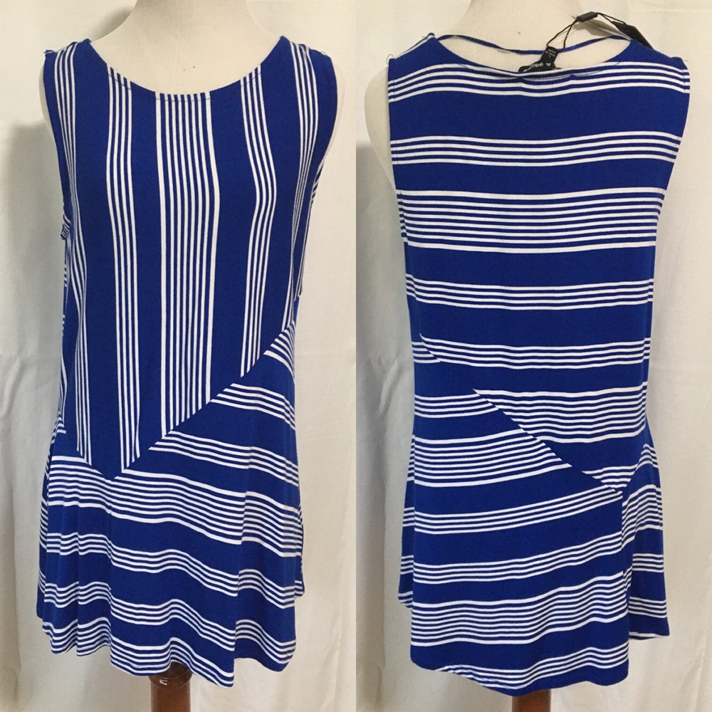 NWT Cable & Gauge Blue Stripe Tank Top Large